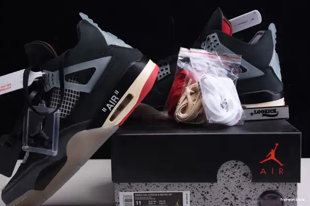 HYPE Retro Jordan White Off CV9388-001 x Air 4 Bred 0423